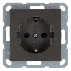 Изображение Розетка SCHUKO© с защитными шторками 16A 250V~ 2P+T, цвет Мокко